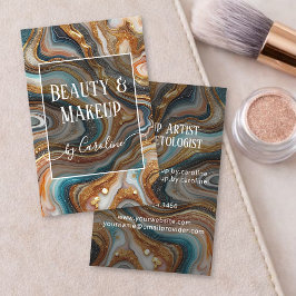 Luxury Blue Marble Makeup Artist & Hair Stylist 名刺