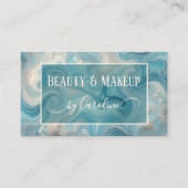 Luxury Blue Marble Makeup Artist & Hair Stylist 名刺 (正面)