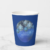 Luxury Blue & Silver Bauble Christmas 紙コップ (裏面)