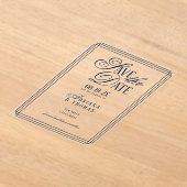 Luxury Blue Wedding Save The Date アクリル招待状 (レイダウン)