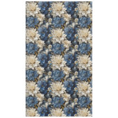 Luxury Blue White Ivory Floral Soft Tablecloth テーブルクロス (正面)
