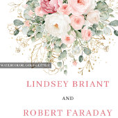 Luxury Blush Floral Gold Boho Wedding Napkins スタンダードカクテルナプキン