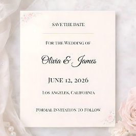 Luxury Blush Floral Save The Date