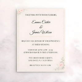 Luxury Blush Floral Wedding Invitation 招待状