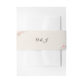 Luxury Blush Floral Wedding Invitation Belly Band 招待状ベリーバンド
