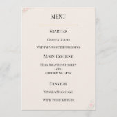 Luxury Blush Floral Wedding Menu メニュー (正面)