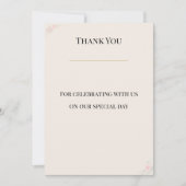 Luxury Blush Floral Wedding Thank You Card サンキューカード (正面)