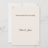 Luxury Blush Floral Wedding Thank You Card サンキューカード (裏面)