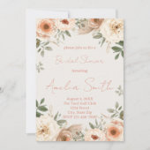 Luxury Blush Garden Bridal Shower Invitation 招待状 (正面)