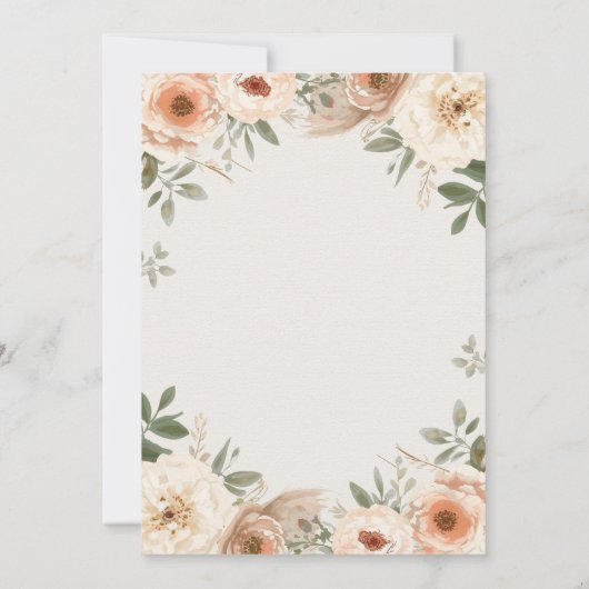 Luxury Blush Garden Bridal Shower Invitation 招待状 (裏面)