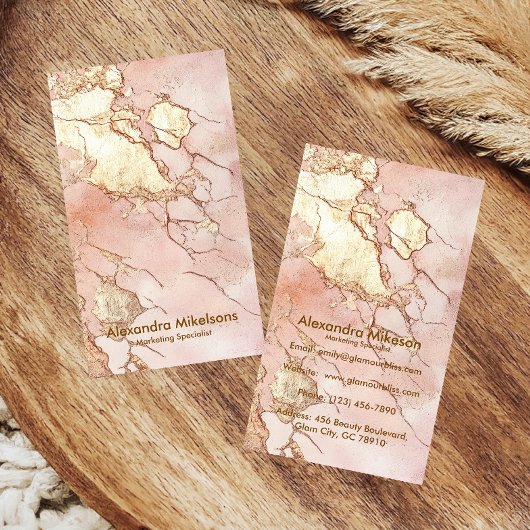 Luxury Blush Marble Gold Professional 名刺