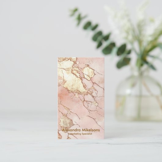Luxury Blush Marble Gold Professional 名刺 (スタンド正面)
