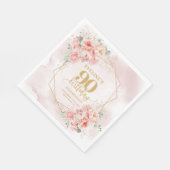 Luxury blush pink and gold 90th birthday cocktail  スタンダードランチョンナプキン (角)