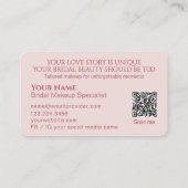 Luxury Blush Pink Floral Bridal Makeup Artist 名刺 (裏面)