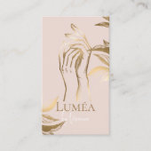 Luxury Blush Pink Gold Beauty Nail Manicure Studio 名刺 (正面)