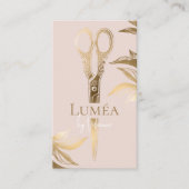 Luxury Blush Pink Gold Beauty Salon Hair Studio 名刺 (正面)