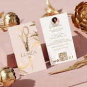 Luxury Blush Pink Gold Beauty Salon Hair Studio 名刺
