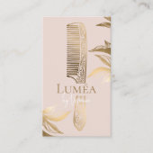 Luxury Blush Pink Gold Beauty Salon Hair Studio 名刺 (正面)