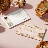 Luxury Blush Pink Gold Beauty Salon Makeup Studio 名刺