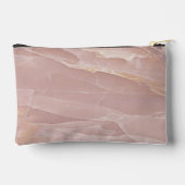 Luxury Blush Pink Marble Beauty Salon Logo アクセサリーポーチ (裏面)