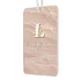 Luxury Blush Pink Marble Beauty Salon Logo カーエアーフレッシュナー (左)