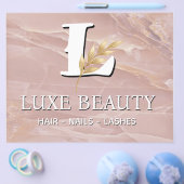 Luxury Blush Pink Marble Beauty Salon Logo チラシ (シングル)