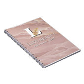 Luxury Blush Pink Marble Beauty Salon Logo ノートブック (右側)