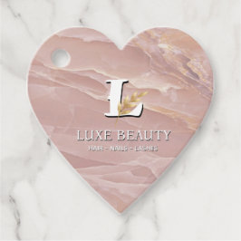 Luxury Blush Pink Marble Beauty Salon Logo フェイバータグ