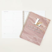 Luxury Blush Pink Marble Beauty Salon Logo プランナー手帳 (ディスプレー)