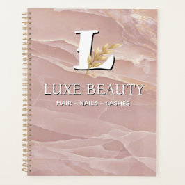 Luxury Blush Pink Marble Beauty Salon Logo プランナー手帳