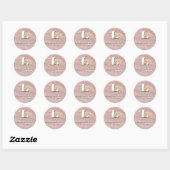 Luxury Blush Pink Marble Beauty Salon Logo ラウンドシール (シート)