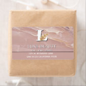 Luxury Blush Pink Marble Beauty Salon Logo ラベル (インサイチュ)