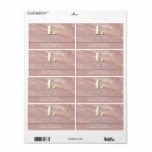 Luxury Blush Pink Marble Beauty Salon Logo ラベル (フルシート)