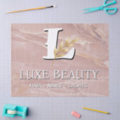 Luxury Blush Pink Marble Beauty Salon Logo 薄葉紙 (クラフト)