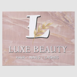 Luxury Blush Pink Marble Beauty Salon Logo 薄葉紙