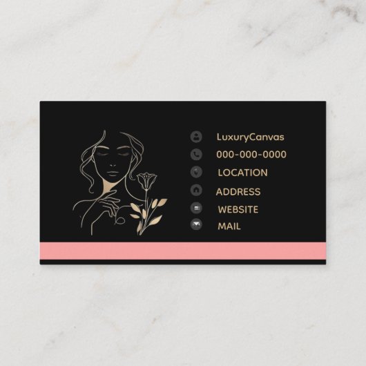 Luxury Blush Pink QR Code Beauty Business Card 名刺 (裏面)