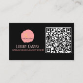 Luxury Blush Pink QR Code Beauty Business Card 名刺 (正面)