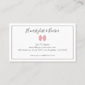 Luxury Blush Rose Bow Thin Border Custom Chic  名刺 (裏面)