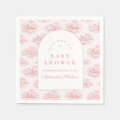 Luxury Blush Toile Baby Shower スタンダードカクテルナプキン (正面)