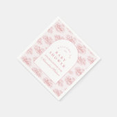 Luxury Blush Toile Baby Shower スタンダードカクテルナプキン (角)