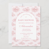 Luxury Blush Toile Baby Shower 招待状 (正面)