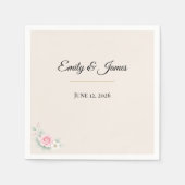 Luxury Blush Wedding スタンダードカクテルナプキン (正面)