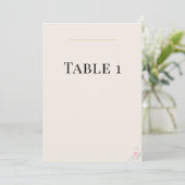 Luxury Blush Wedding Table Numbers 招待状 (スタンド正面)