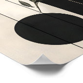 Luxury Boho Botanical Geometric Minimal Black Gold ポスター (角)