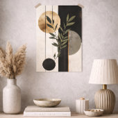 Luxury Boho Botanical Geometric Minimal Black Gold ポスター