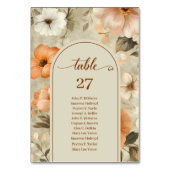 Luxury Boho Rusty Ivory Sage Floral Table Number テーブルナンバー (裏面)