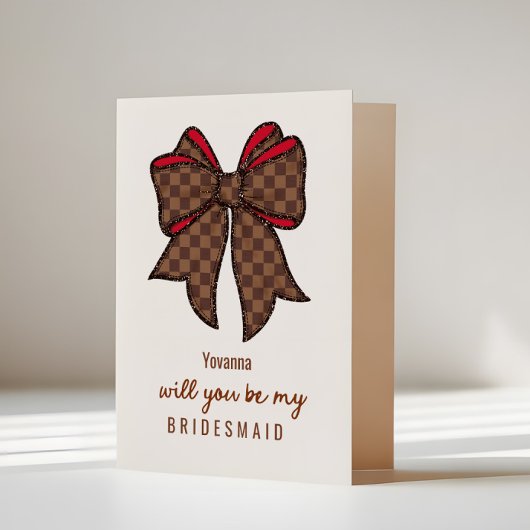 Luxury Bow Bridesmaid Proposal カード