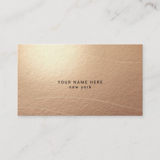 Luxury Bronze Abstract Waves Business Cards エンクロージャーカード (正面)
