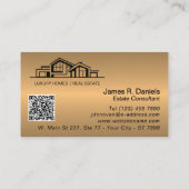 Luxury Bronze Gold Real Estate Chic Professional 名刺 (裏面)