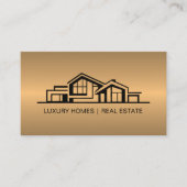 Luxury Bronze Gold Real Estate Chic Professional 名刺 (正面)